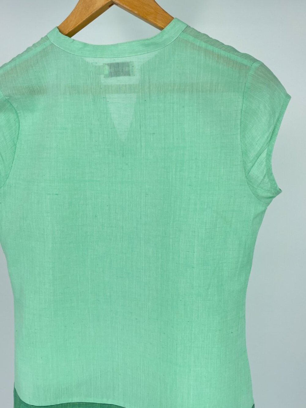 Fab India Blue Green Floral Block Print Cotton Kurta Tunic Medium - Picture 7 of 7